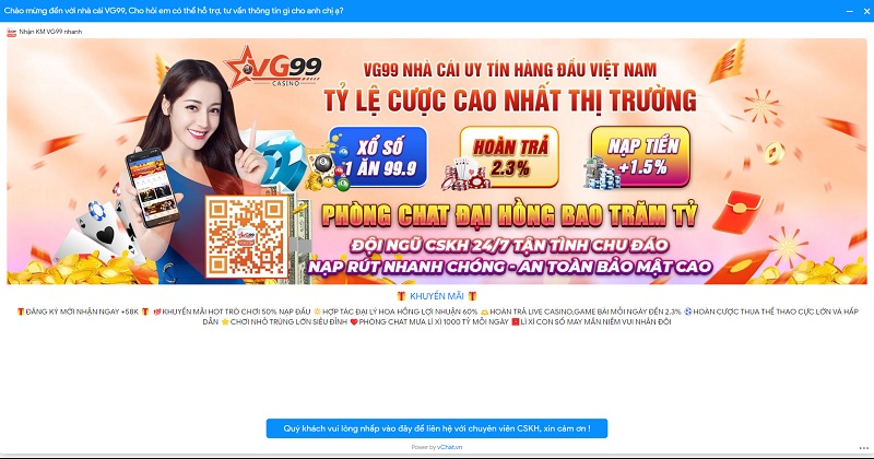 Kênh kết nối với tư vấn viên tại VG99